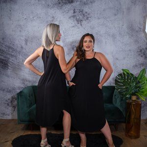 Strappy Round Neck Ruched Dress